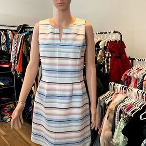 Tommy Hilfiger, Blue, white and pink striped dress with pockets, Women’s Size 6